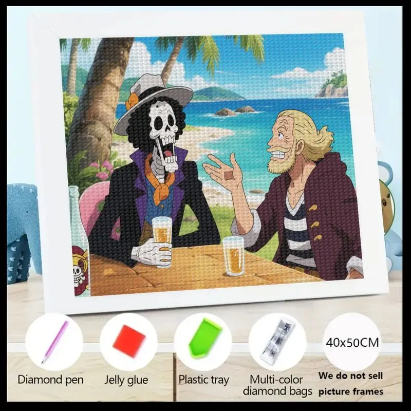 

1PC 5D DIY One Piece Diamond Painting Kit, Brook & Silvers Rayleigh Beach Tropical Vacation Scene Full Drill Crystal Rhinestone