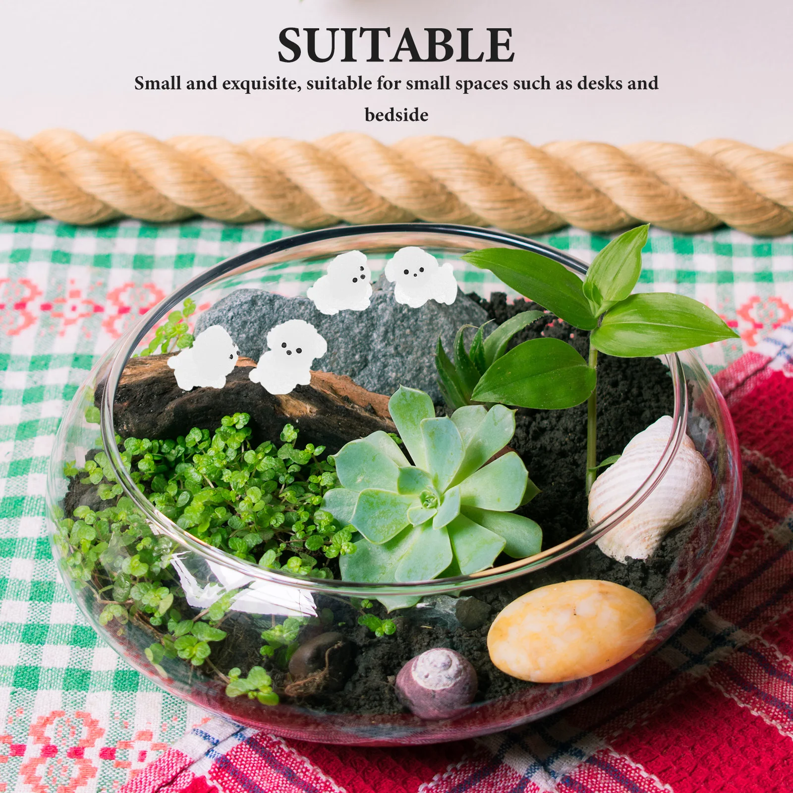 

12pcs Night Glow Miniature Dog Figurines Resin Craft For Home Office Desk Garden Potted Plant Decor Micro Landscape Ornament