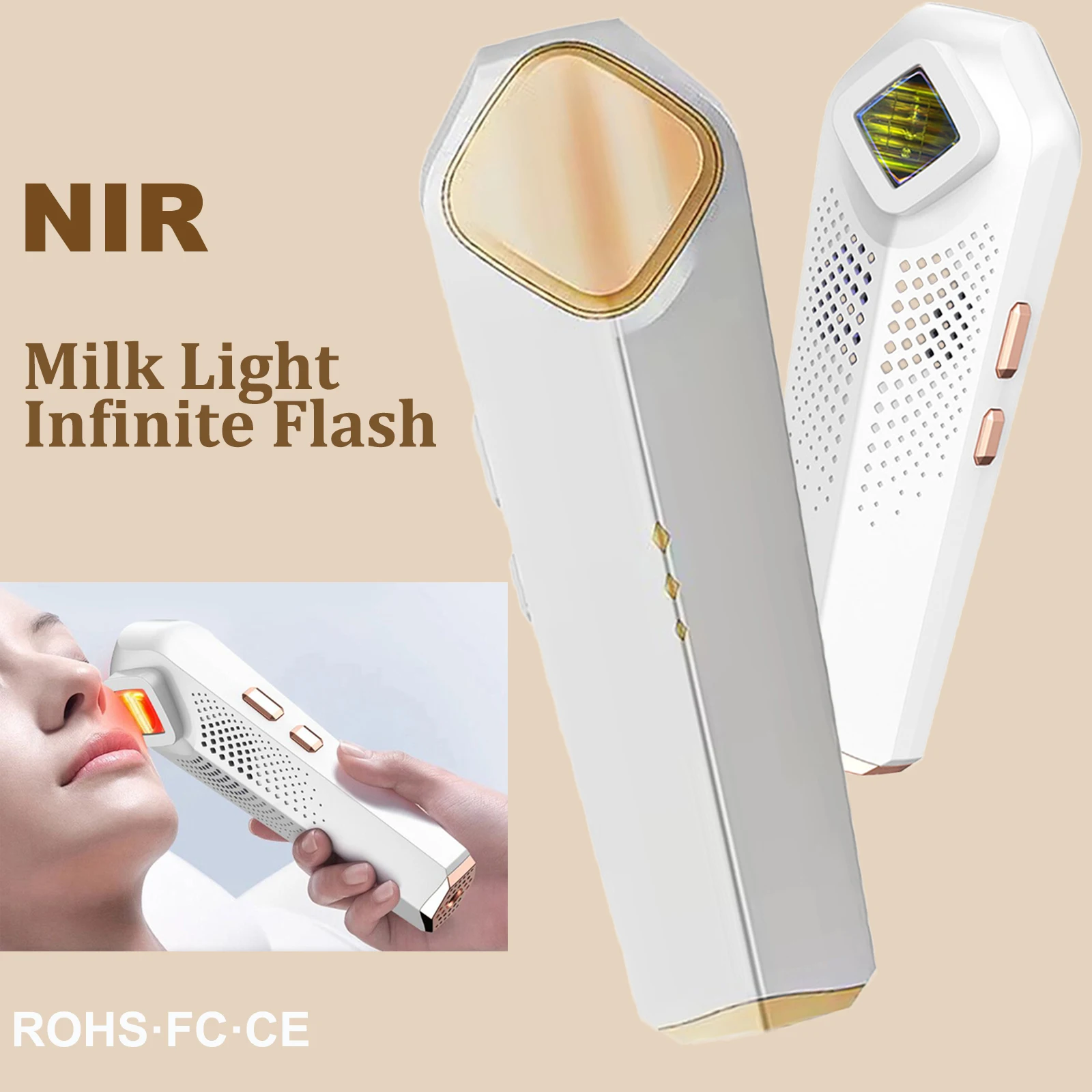 الحليب ضوء أداة تجديد الجلد NIR العلاج جهاز الجمال تبييض الوجه الرقبة الوجه رفع وشد جهاز تجميل #1