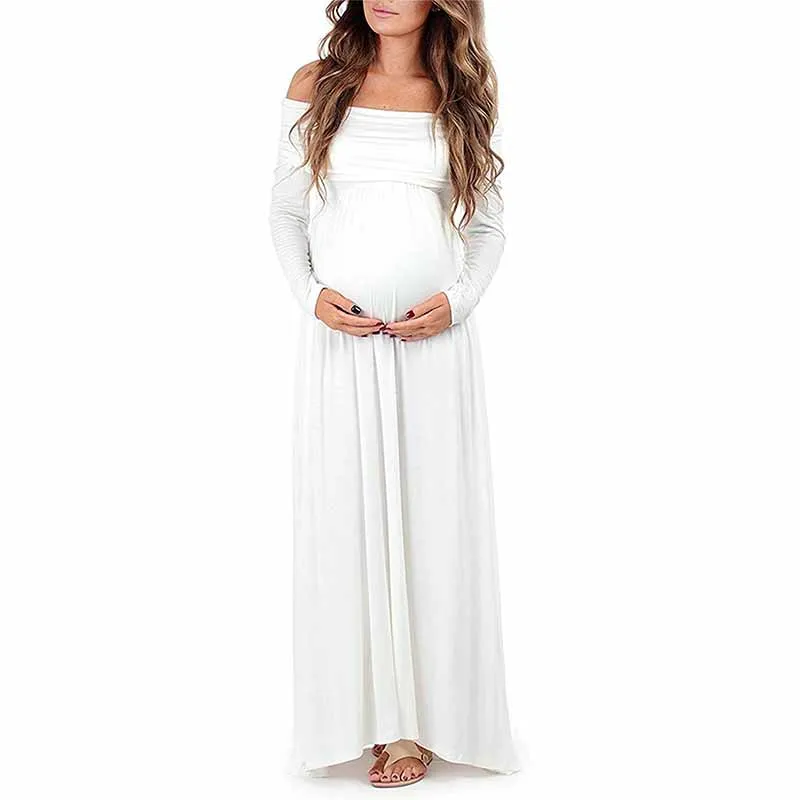 2026 New Women's Photography Dress New Black Casual Pregnant Photo Spring Long-Sleeved Dresses Fashionable Pregnancy Clothes view 2