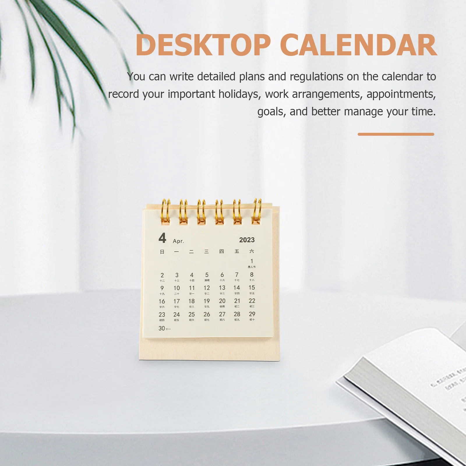 

Mini Desk Calendar Small Monthly Daily Little Standing Flip Desktop Tabletop for