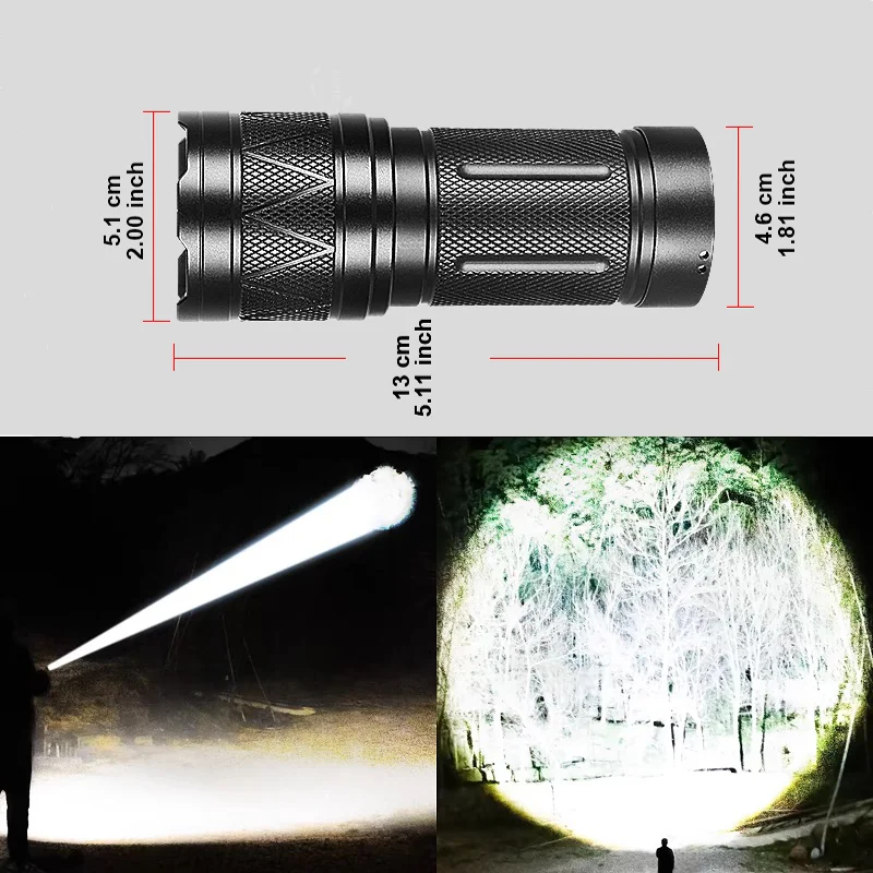 High Capacity 6000mAh Zoomable Flashlight Ultra Power 2000M Long Shot Flashlights Charge Portable Emergency Spotlight Led Torch