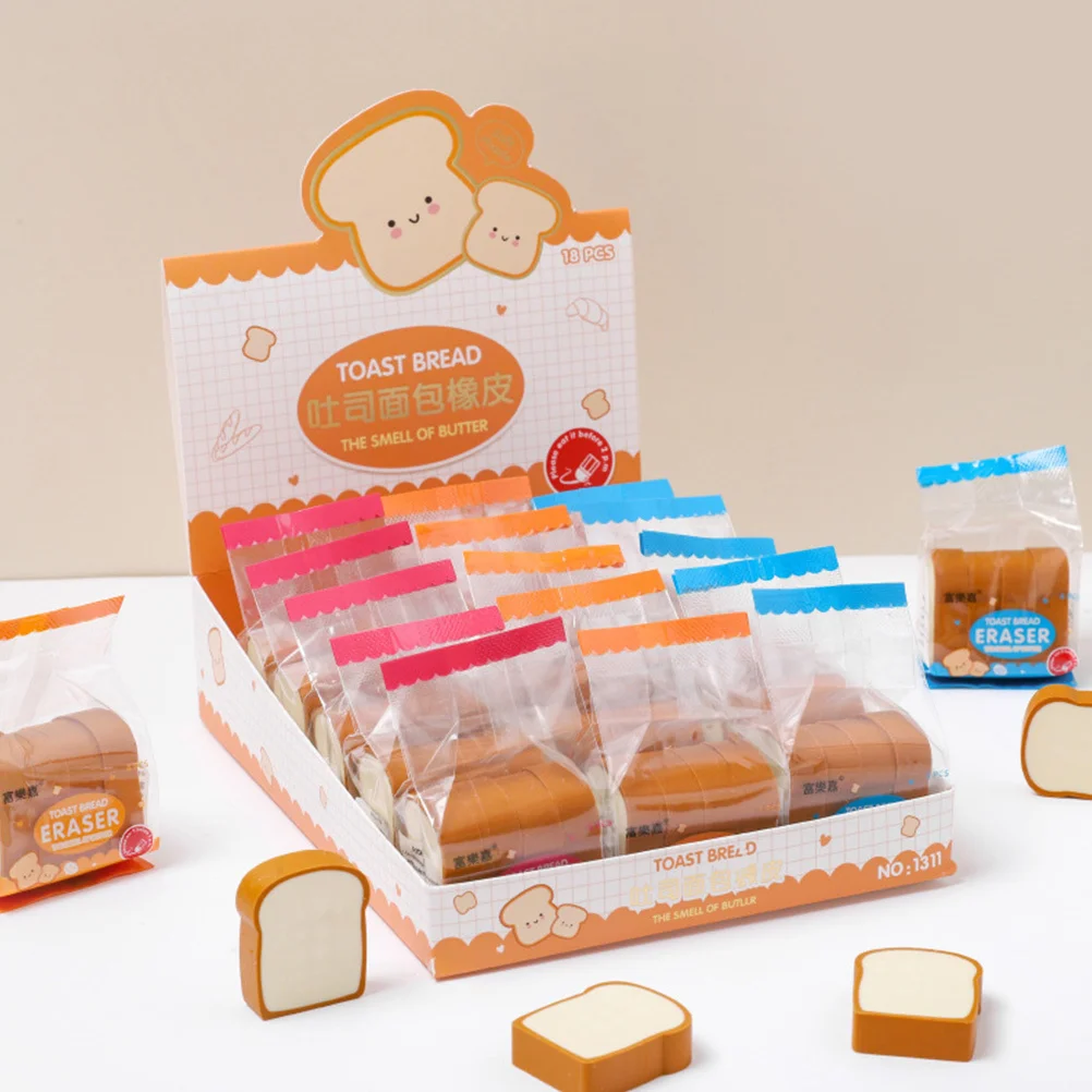 12Pcs Cartoon School Erasers Bright Color Attractive Design Exquisite Craftsmanship Suitable for Students Gifts