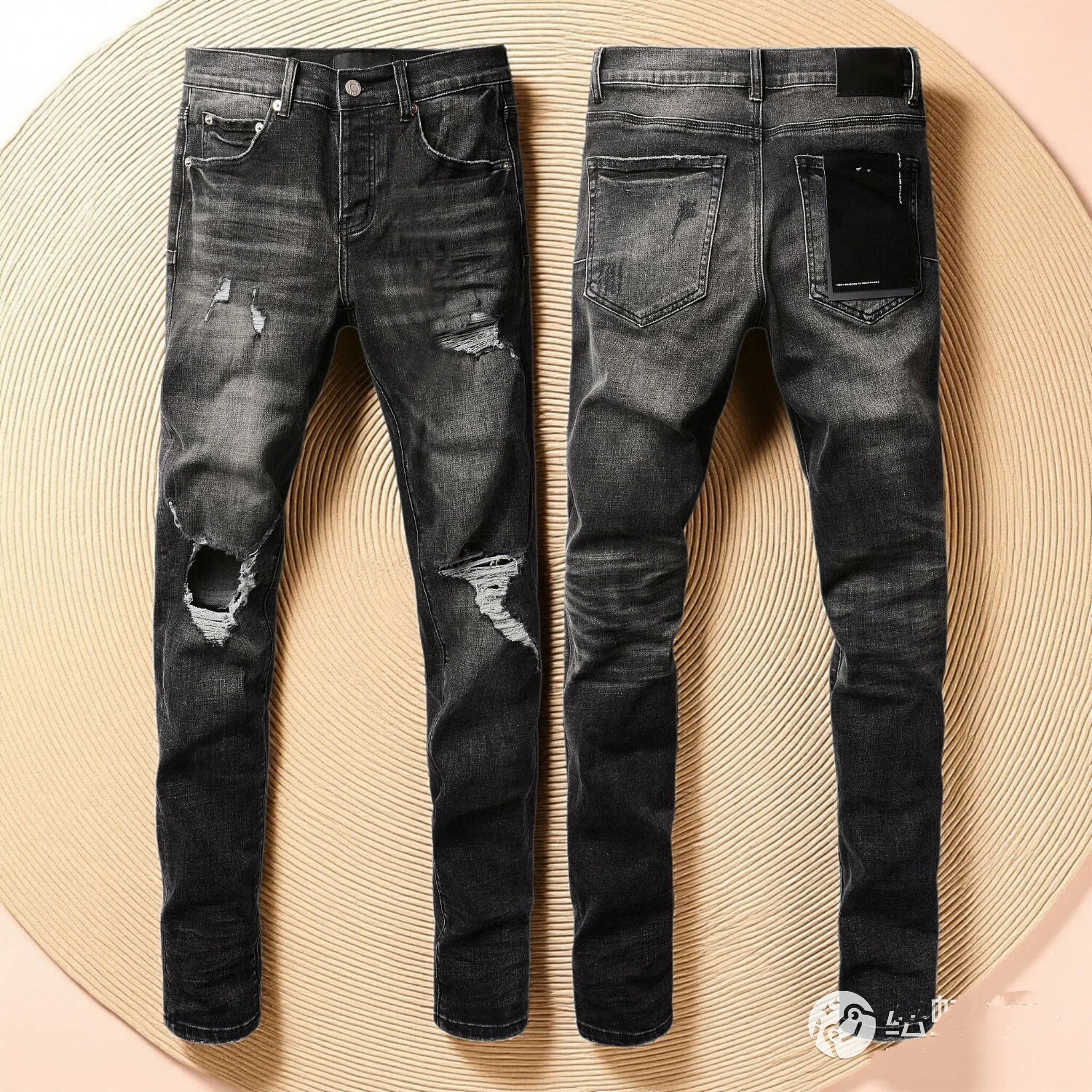 

Роскошные американские джинсы 2025 года 9079, прямые брюки с высокой талией, классическая повседневная одежда, стирать старые брюки