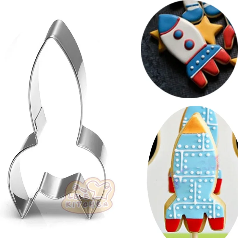 

1pcs Rocket Bakeware reposteria Sugarcraft Fondant Cake Decor Tool Pastry Shop Metal Stainless Steel Cookie Cutter Biscuit Mould