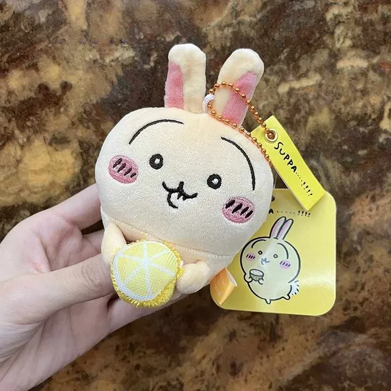 Porte-clés en peluche de la série Chiikawa Eat Lemon Anime, jouet Kawaii, pendentif de sac d'école Usagi, cadeau de décoration, nouveau produit