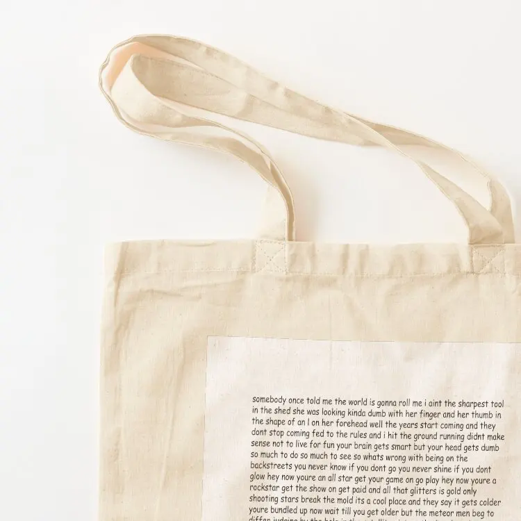 Smash Mouth - All Star Lyrics Tote Bag حقيبة تسوق قماشية، حقائب شاطئ، حقائب بيئية