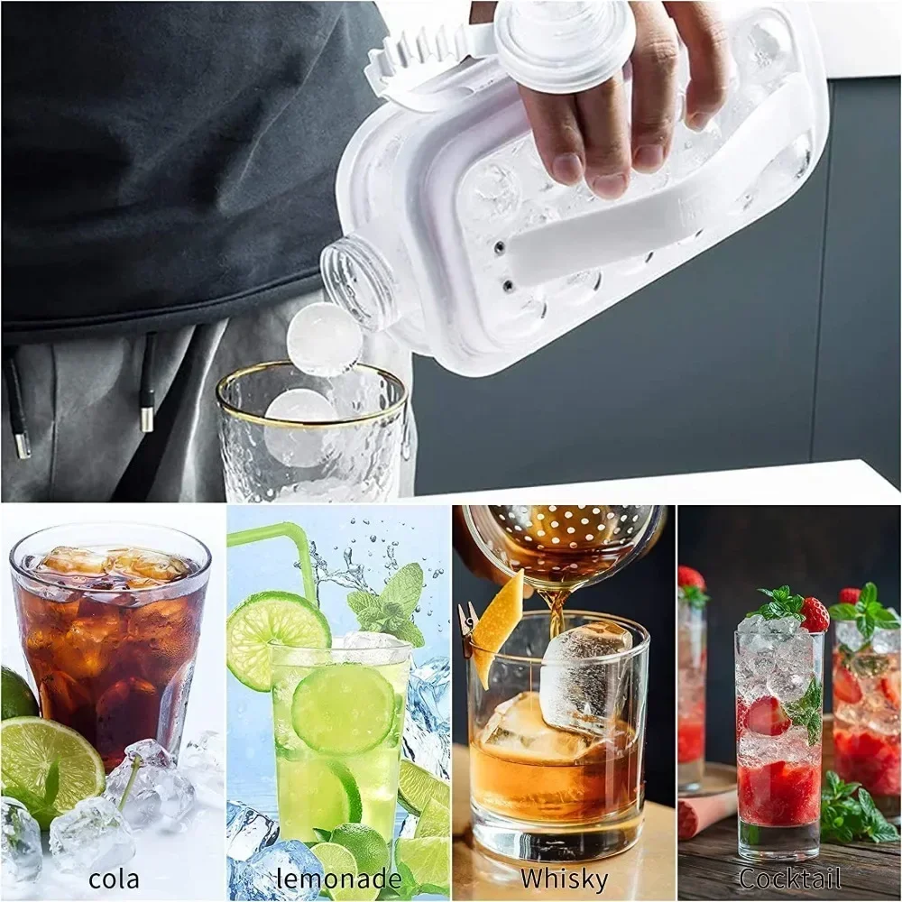 Portable 2-in-1 Folding Ice Maker Water Bottle Creative Ice Cube Mold Kitchen Bar Gadgets Ice Hockey Lattice Making Tool Kettle