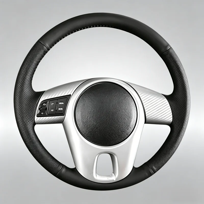 Para Kia Soul Modelos 10-13, Funda de Volante Cosida a Mano, Transpirable, Resistente al Desgaste, Antideslizante, Diseño de Cobertura Total