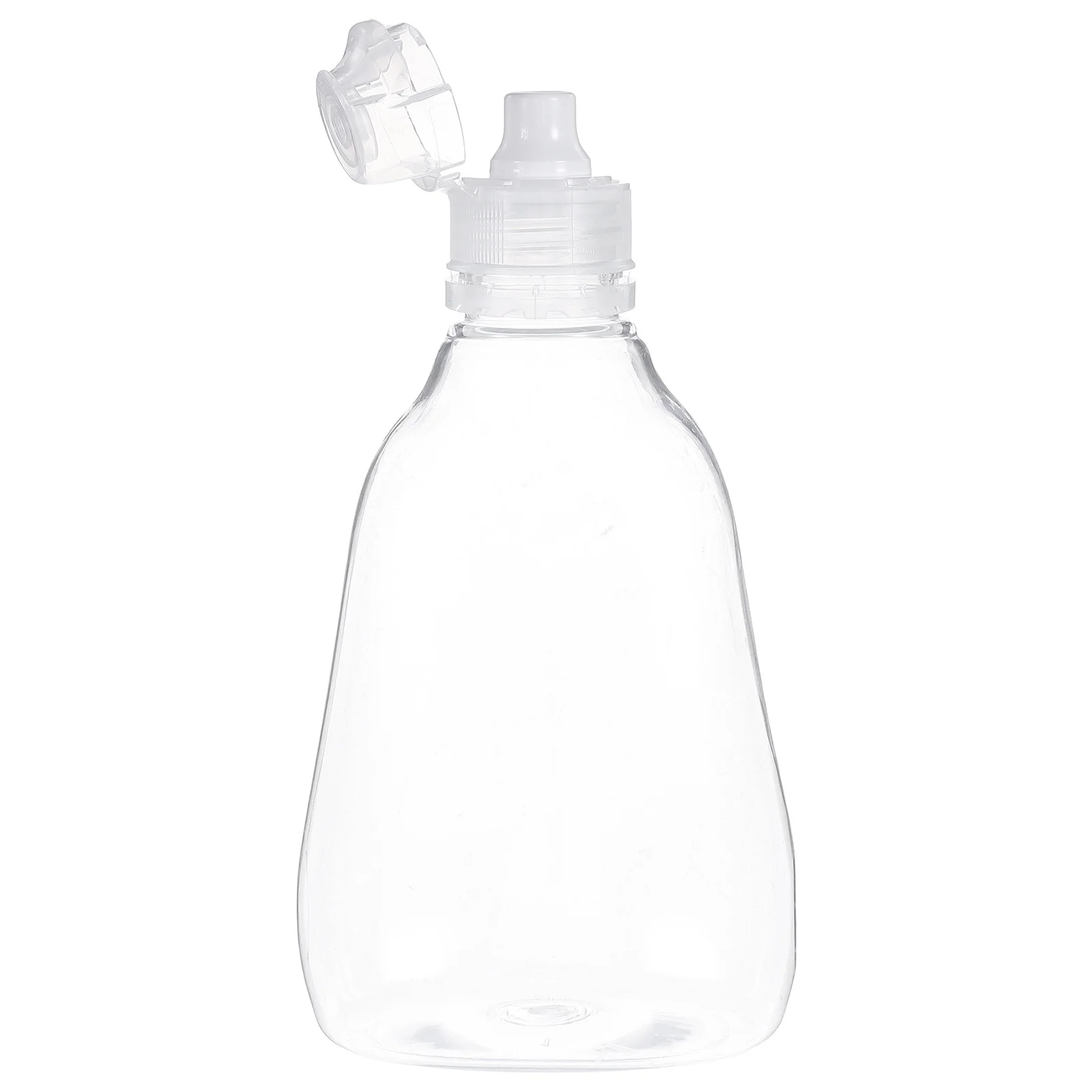 

Portable Squeeze Honey Bottle Clear Plastic with Flip Top Cap for Easy Dispensing Sauces Syrups Mustard Ketchup Kitchen