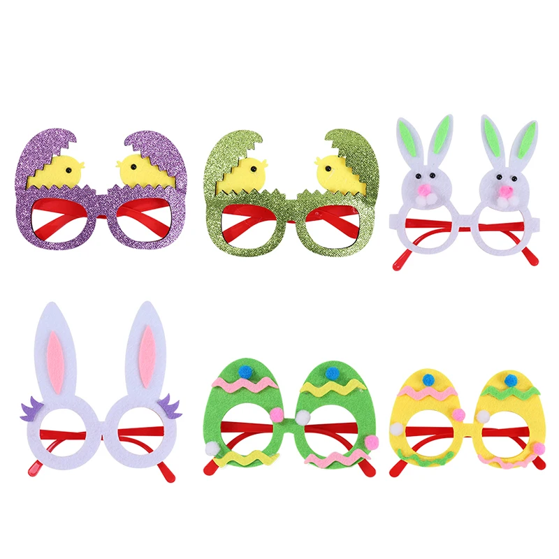 

2026 Easter Decoration Easter Glasses for Children Easter Ornaments Egg Rabbit Glasses Frames for Home Party Decor Photo Props