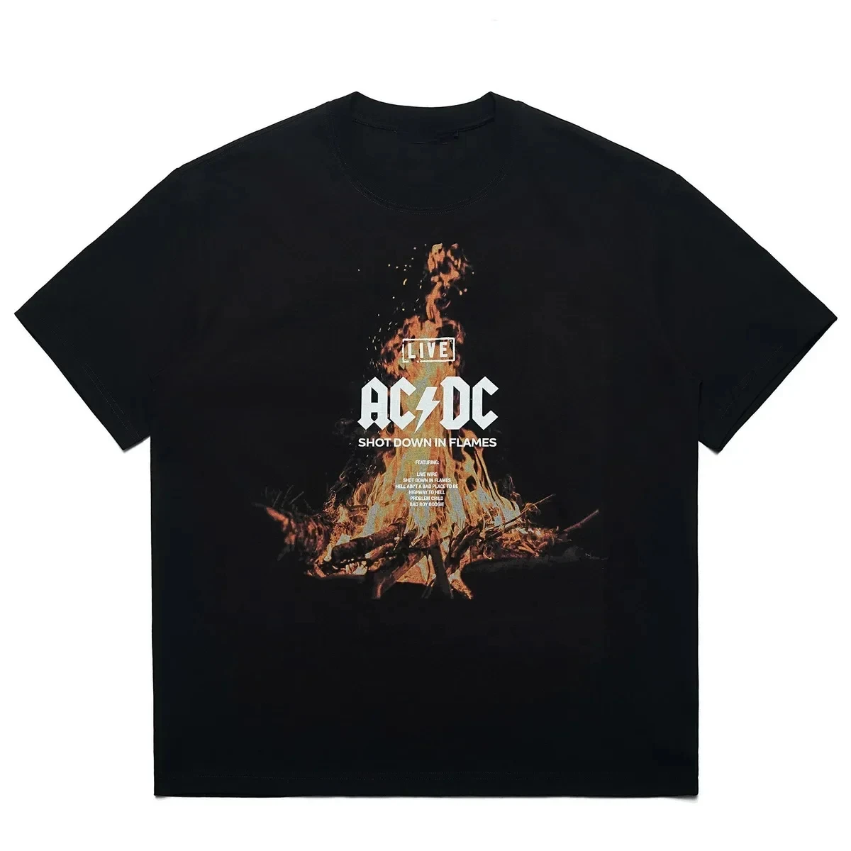 

2025 new Summer 80s Classic AC Print T-Shirt DC Men's Women's Cotton Hip Hop Casual T-Shirt Short Sleeve T-Shirt Vintage Top