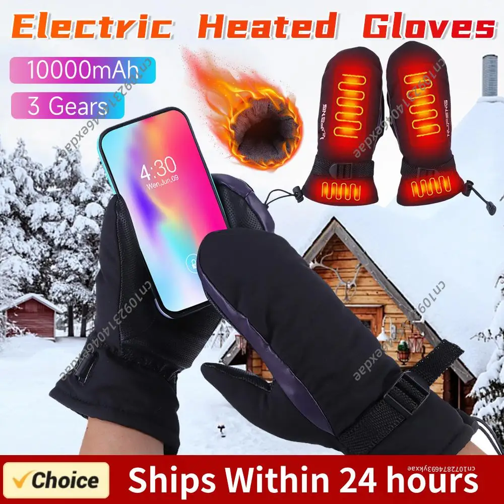 

Electric Heating Gloves USB Charging Electric Heated Gloves Waterproof 3 Gear Temperature for Outdoor Camping Hiking