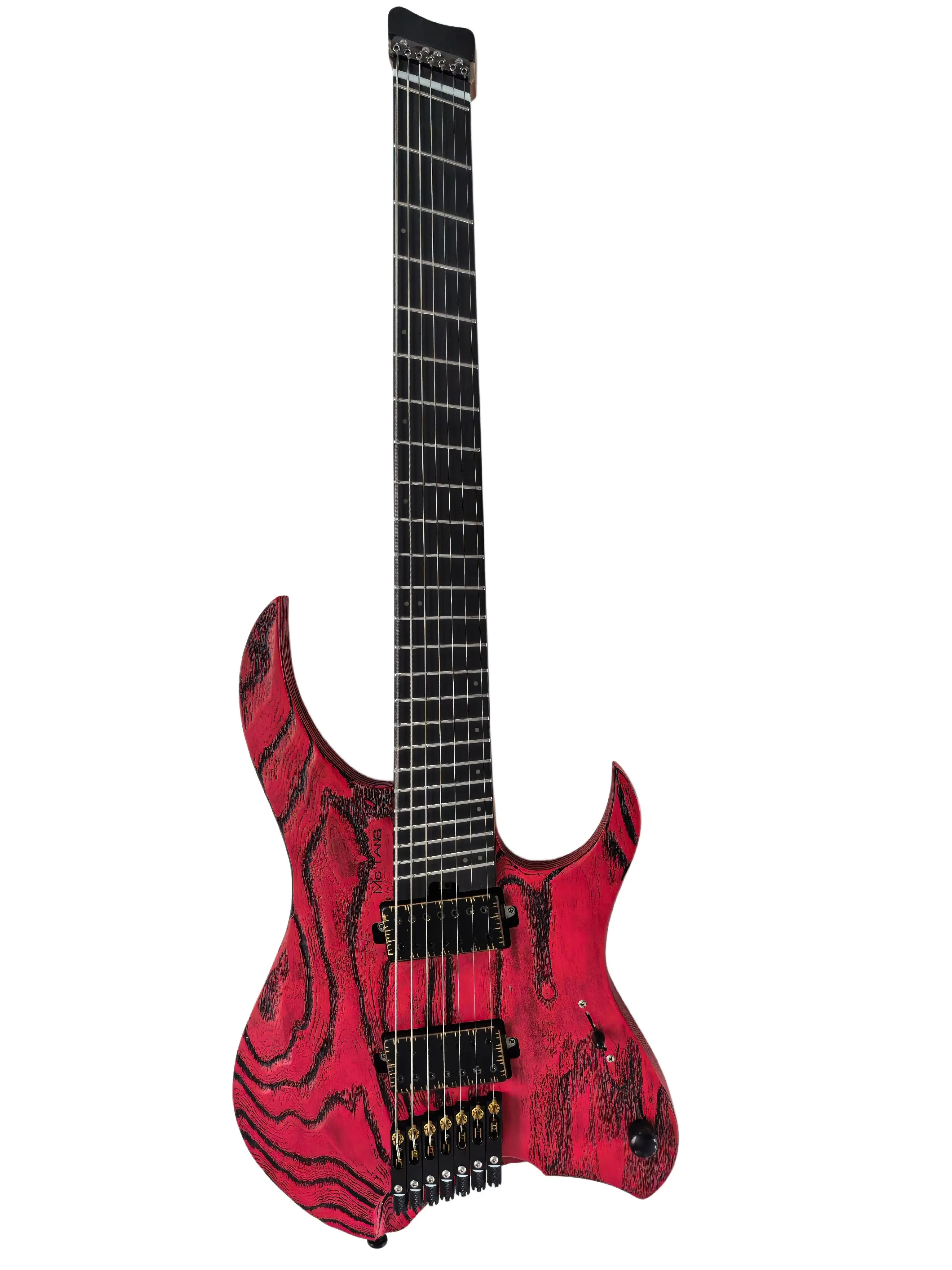 7strings McTang Headless Electric Guitar, Fan Shaped Frets, Handmade, Sandblasted view 4