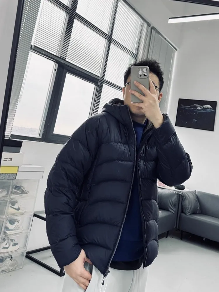 Winter Outdoor Thick Windproof Men Down Coat Zipper Hooded Skiing Puffer Jacket Long Sleeve Overocat Climb Mountains Outerwear