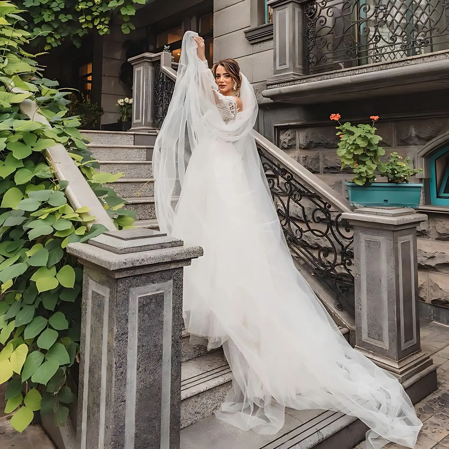 Voile de mariée Long avec peigne, voile de mariée cathédrale uni, 1 niveau, bord coupé, tulle doux transparent, 120 pouces de large, accessoires de mariage G30L