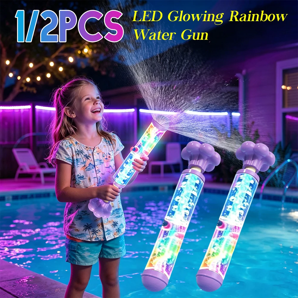 

2026 New Glowing Rainbow LED Water Blaster Summer Fun That Pops Like Magic Rainbow LED Water Fountain Prop for Party Gifts ﻿
