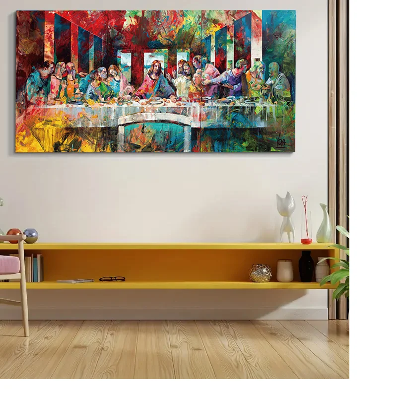 1 piece of modern art style final dinner canvas frameless decoration hanging painting living room entrance study wall painting m
