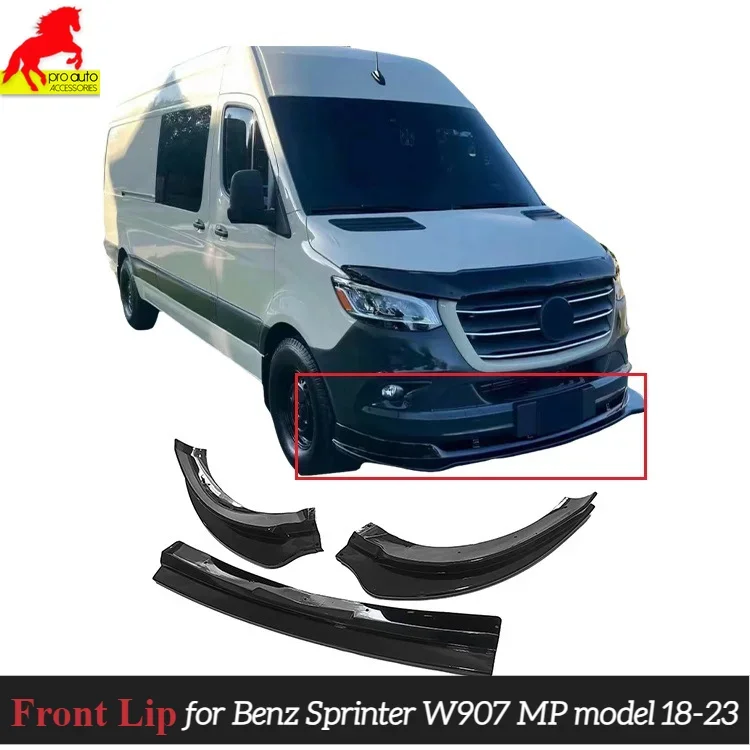 

For Mercedes Benz Sprinter W907 MP Model 2018-2023 Front Lip Bumper Spoiler Trim Cover Splitter Diffuser Canards Car Styling