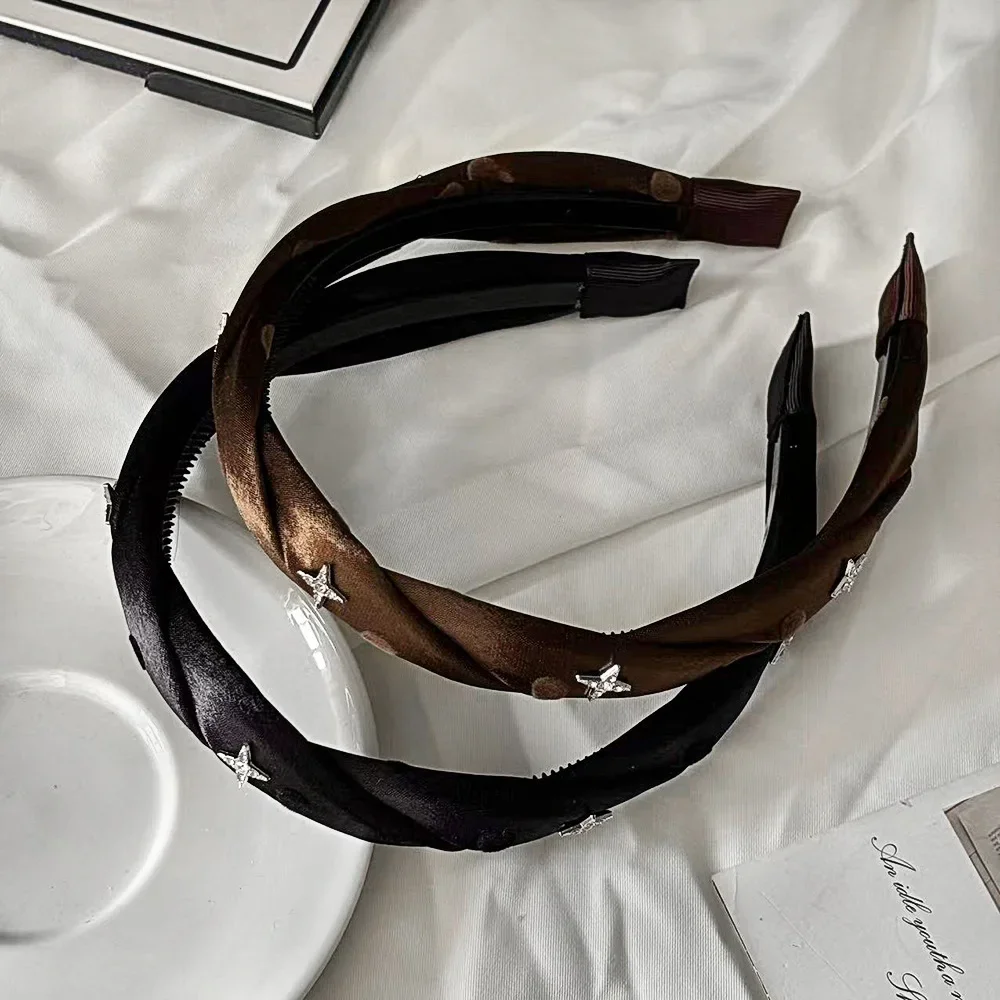 

Polka Dot Twisted Headband Glossy Finish Slim Lightweight Non-Slip for Women Girls Commuting Hair Accessories