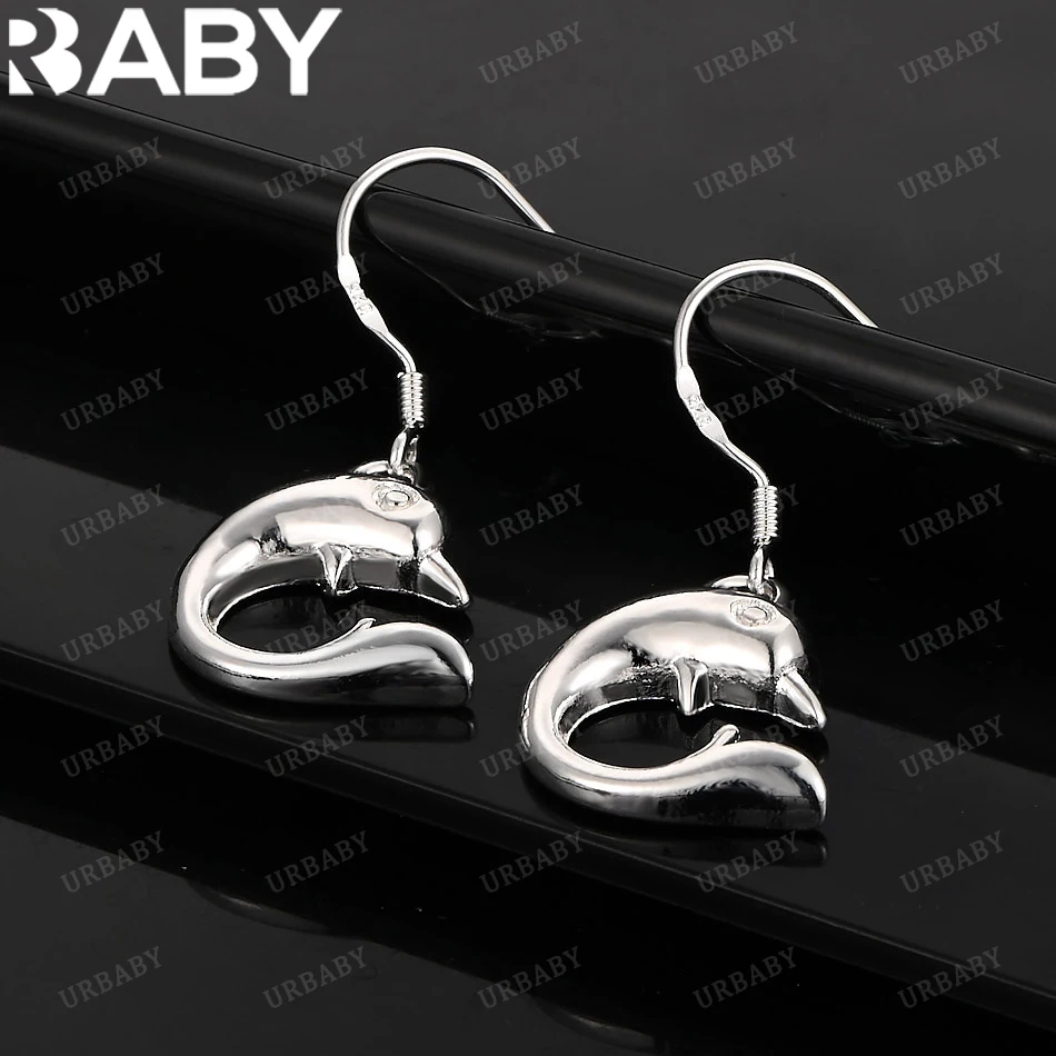 

URBABY 925 Sterling Silver Earrings Dolphin Drop Earrings For Women Jewelry Fashion Party and Daily Wear
