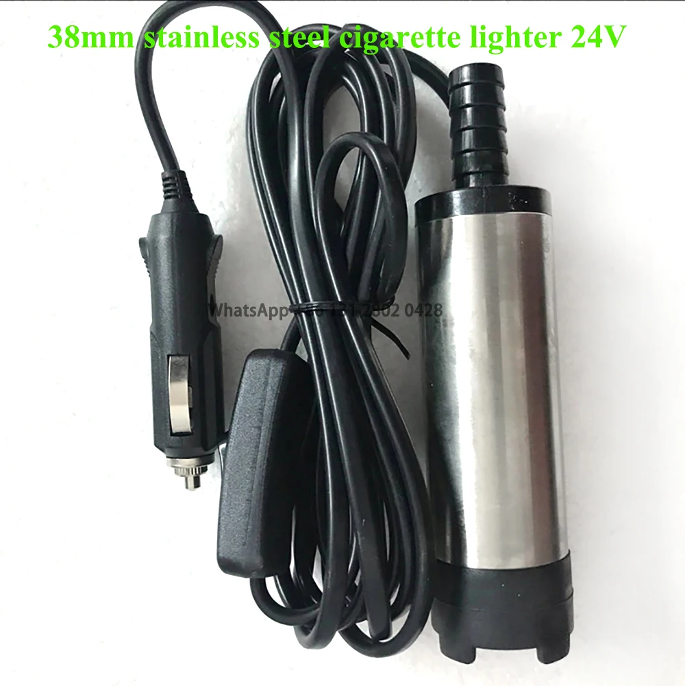 Electric Fuel Transfer Pump Water and Oil Refueling Submersible Pump with Clips Cigarette Lighter, Diesel Water Pump, 38mm, 51mm