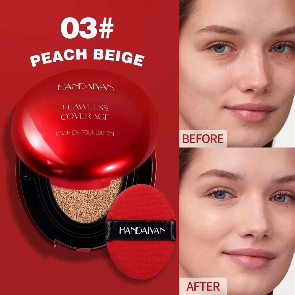  Air Cushion Foundation Light Natural Concealer Red Shell Foundation Natural Brighten Skin Color Long Lasting Makeup Foundation