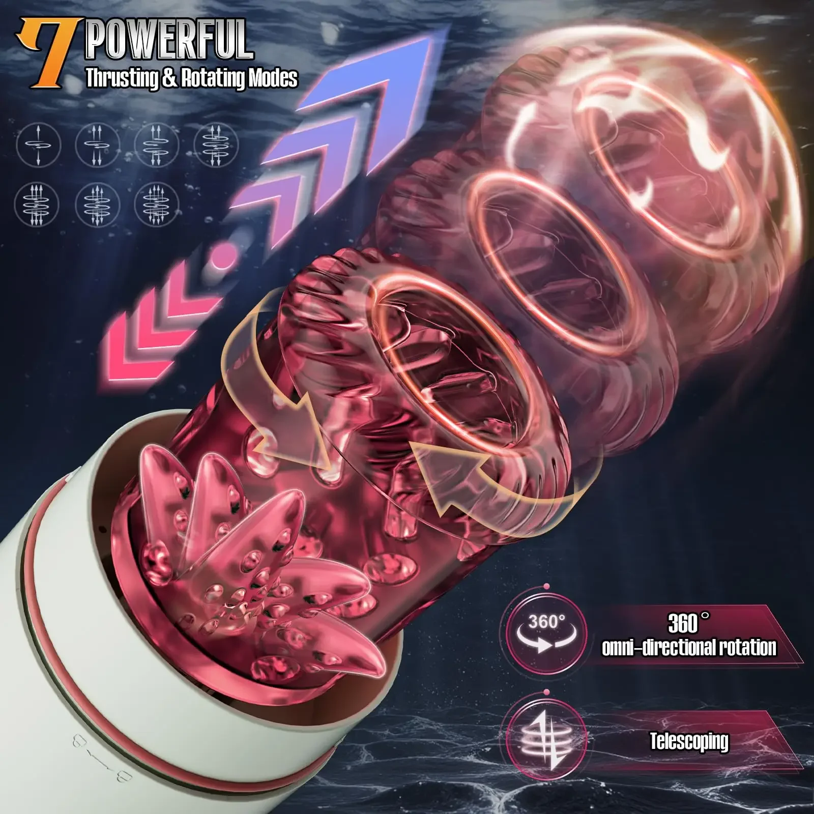 Automatic Rotating Sucking Male Masturbator Penis Pump Thrusting Licking Sex Machine Stroker Pocket Pussy Adult Sex Toys for Men - Image 3
