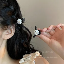 Lovely Small Camellia Vintage Hair Claw Clips for Women Girls Retro Hairpin Headband for Hair Accessories Headwear Ornament