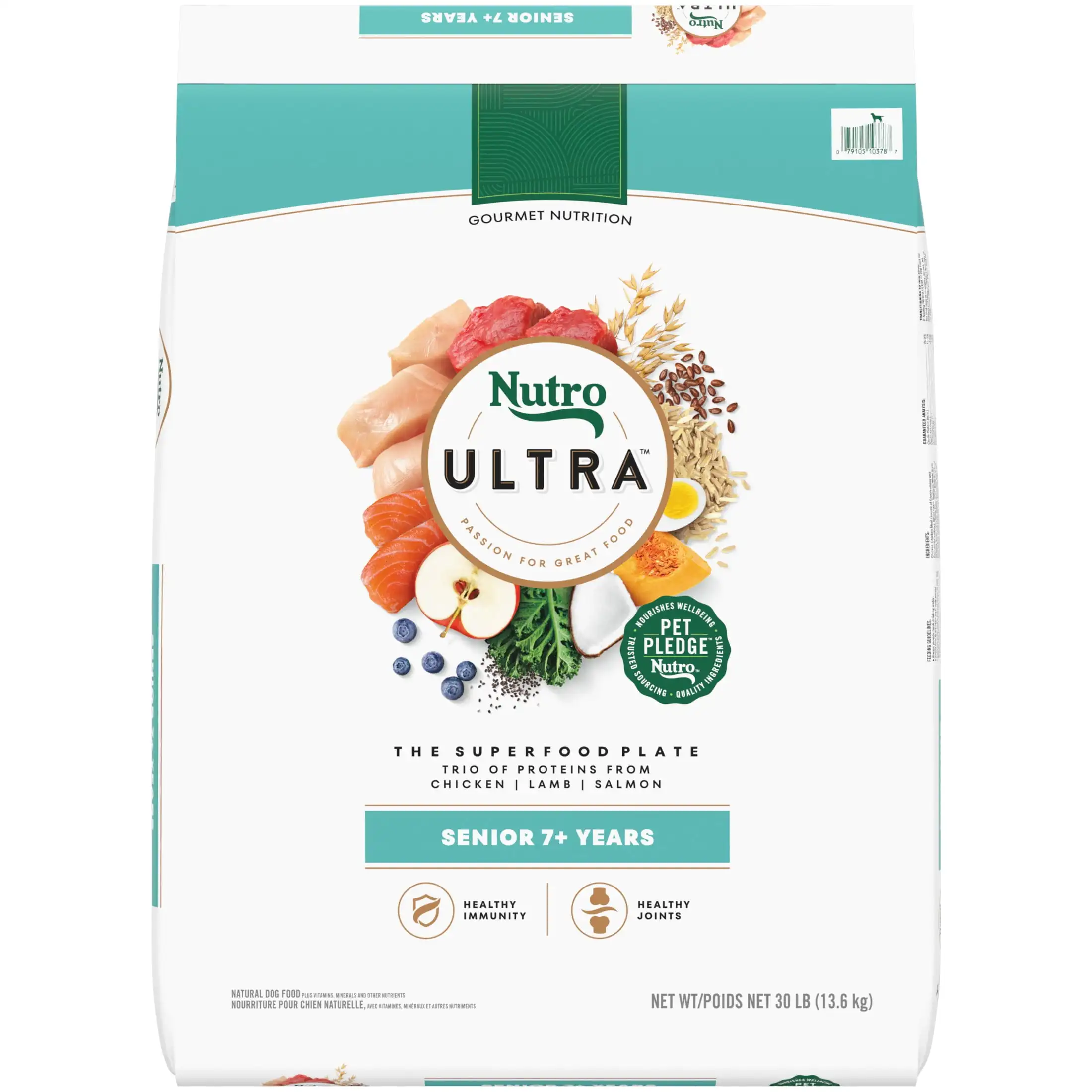 

Сухой корм для собак Nutro Ultra Senior с треоном защитков из курицы, ягненка и лосося, мешок 30 фунтов