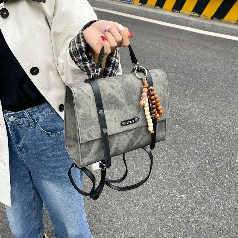 

Ретро-рюкзак 2026, новая пригородная школьная сумка, модная портативная универсальная сумка-мессенджер, джинсовая дорожная модная, молодежная, практичная