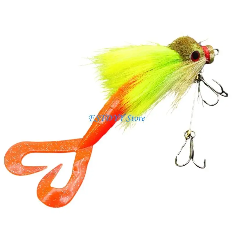 G6DE Realistic Furry Fishing Baits Quality Materials For Freshwater Lake and Rivers