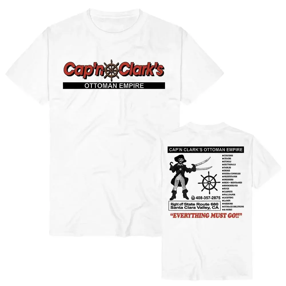 Backrooms Cap'n Clark's Tee Summer Fashion Y2k Short Sleeve Casual O-neck Streetwear Graphic Merch Tops Unisex