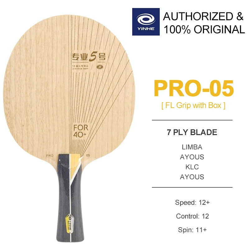 YINHE PRO 01 05 Tischtennisschläger Professional 5+2 Fiber PRO01 PRO05 Tischtennisschläger mit Originalverpackung 10