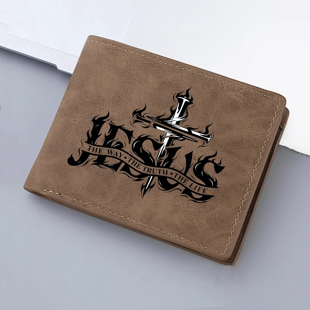 Men's Retro Wallet with Letter-print Design, Zipped Money Compartment, Pockets, Fashionable Short Wallet
