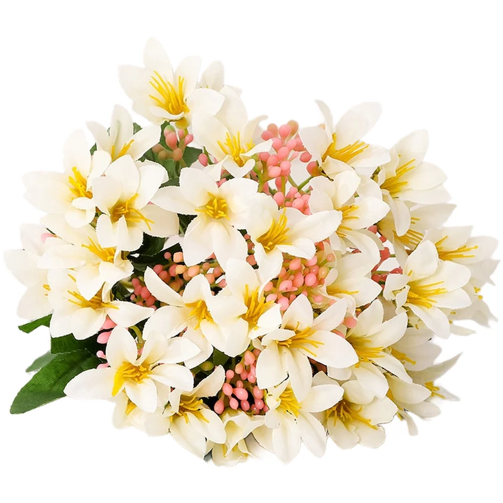 18 Piece Silk Artificial for lily Bouquet 32cm Height for Living Room Dining Room Wedding Hall and Photography Backdrop