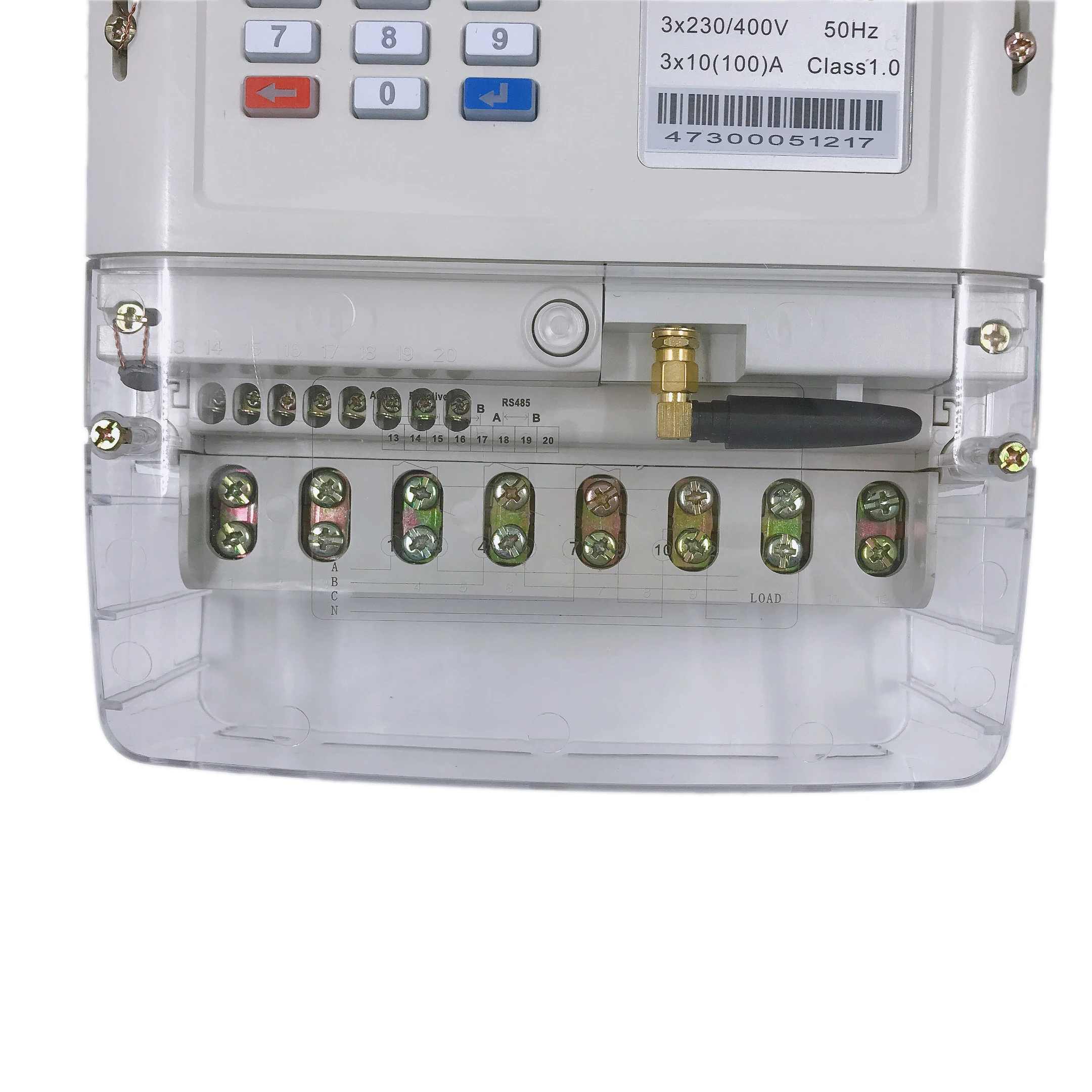 STS Compliant Prepaid Split Keypad  Plug-in PLC Module 3 Phase Smart Energy Meter with Vending Software