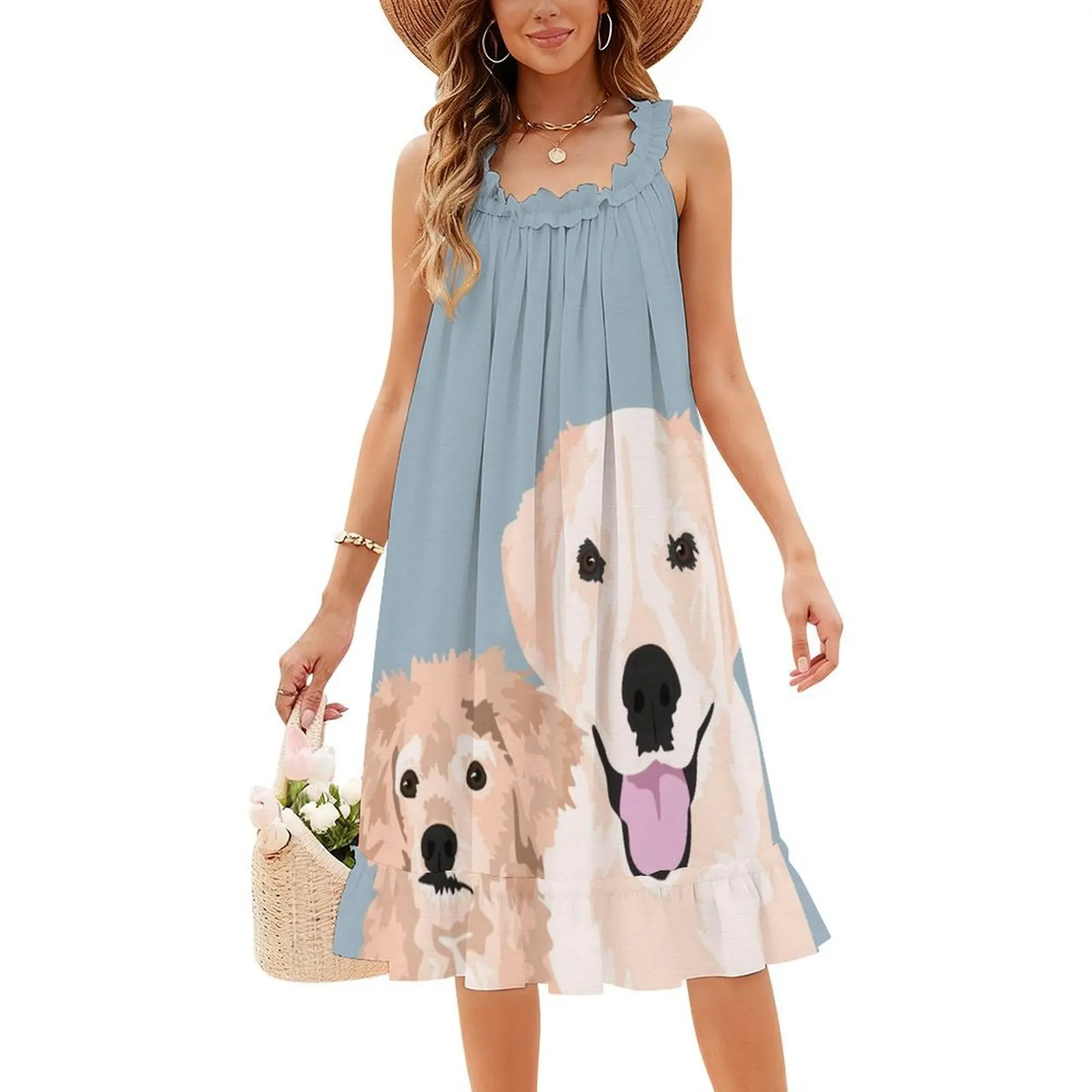 فستان كارمن آند شيلبي النسائي الهيب هوب ملابس الشارع مطبوع عليه رسومات جرافيك للحفلات والنوادي فستان لابرادور لمختبر الكلاب #4