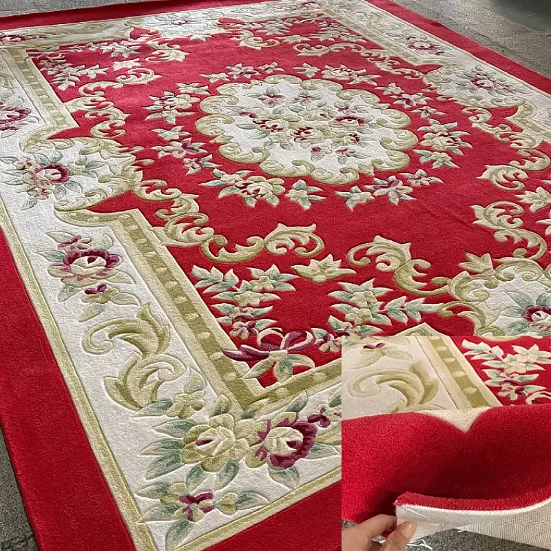 High End Carpet Living Room Handmade Wool European Carved Bedroom Modern Minimalist Wall to Wall Carpet