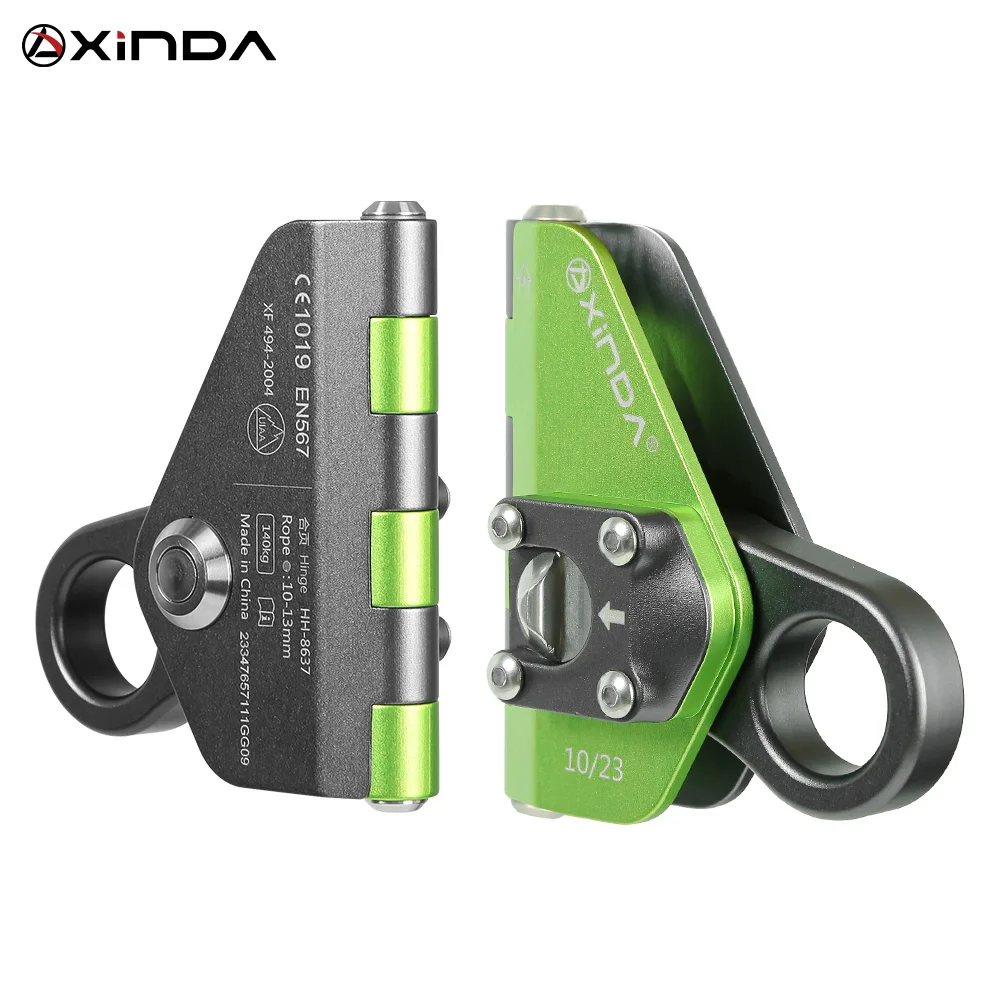 Xinda Climbing Belay Devices Hinge Mechanical Grab Knot Self-Locking Auto Carabiners Anti Fall Protective Grasp Rope Gear