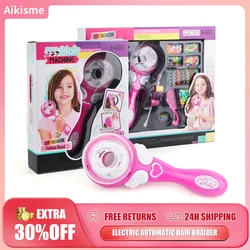 Máquina elétrica automática de trança de cabelo para meninas, ferramentas de penteado faça você mesmo, máquina de tricô torcido, decoração de cabelo para crianças, meninas, brinquedos, presentes, alimentado por bateria