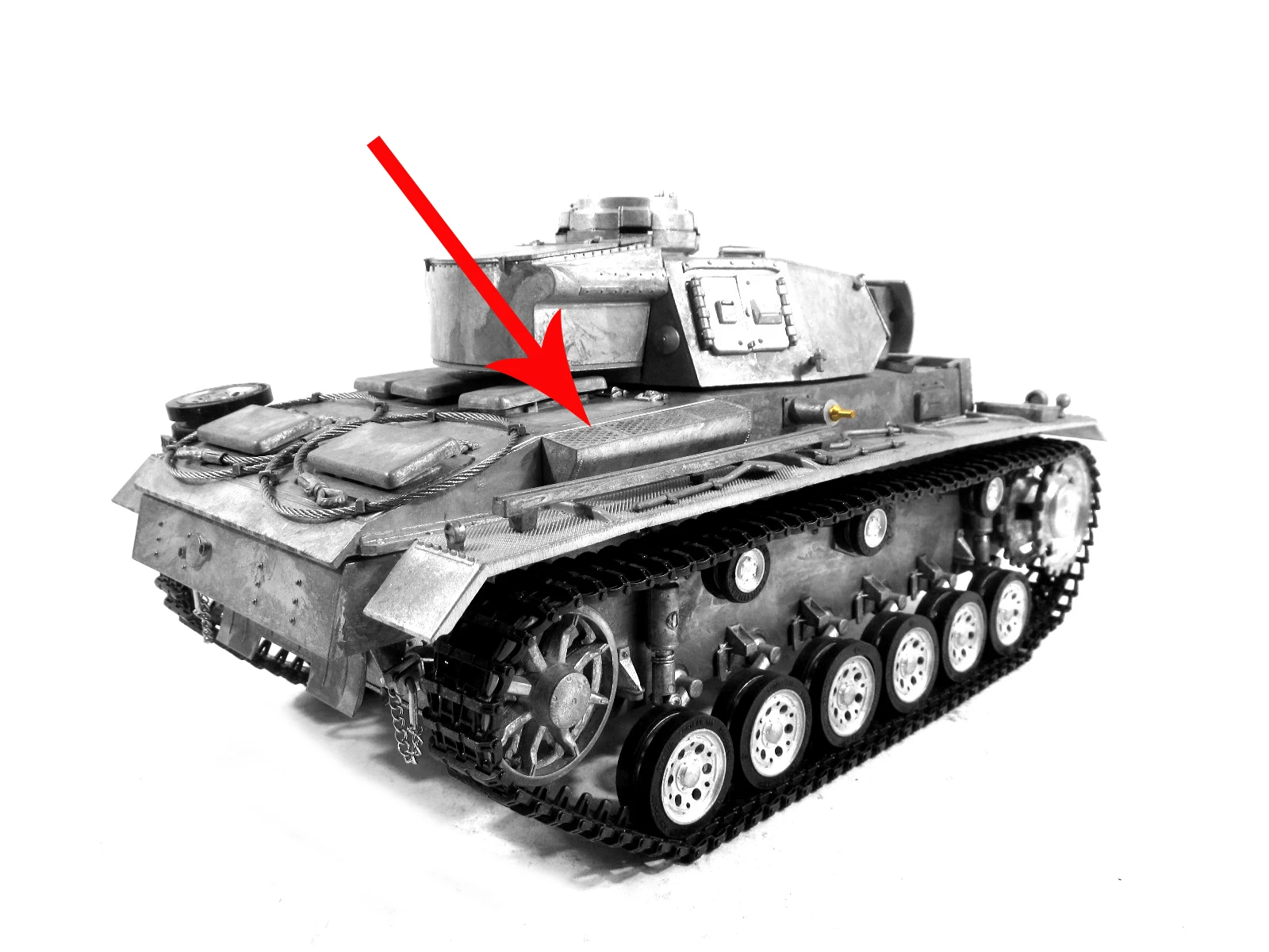 Mato MT088 side metal air intake box  for  1/16 1:16 RC Panzer III, IIIH tank