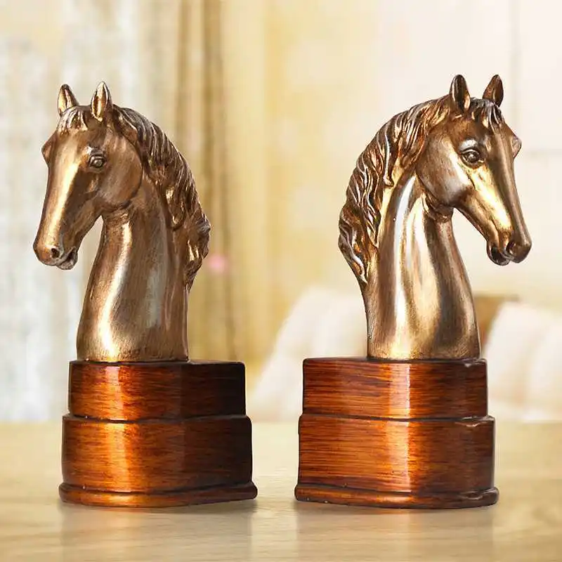 

GOOD Ornament ART # TOP COOL HOME Shop company office Desk Living room decoration Success horse Book holder statue