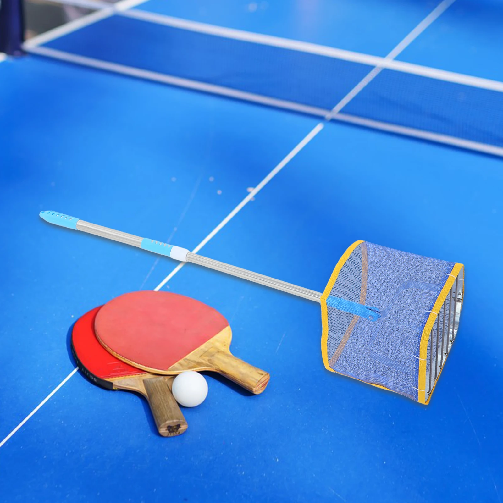 

Pingpong Ball Collector Adjustable Telescopic Table Tennis Ball Picker Large Capacity Portable Pickup Net For Training