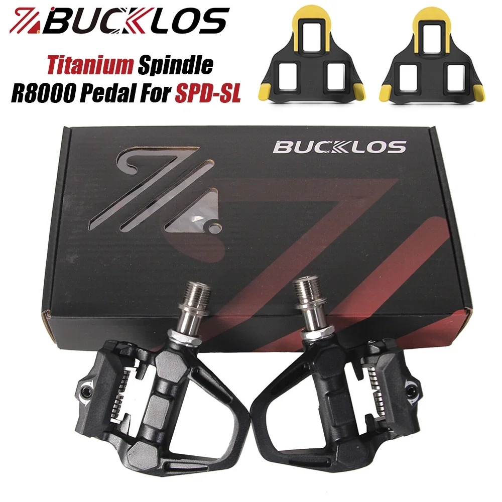 

BUCKLOS Road Bike Self-locking Pedal for SPD-SL Road Bicycle Clipless Pedal Titanium Spindle Bike Locking Pedal for SPD SL