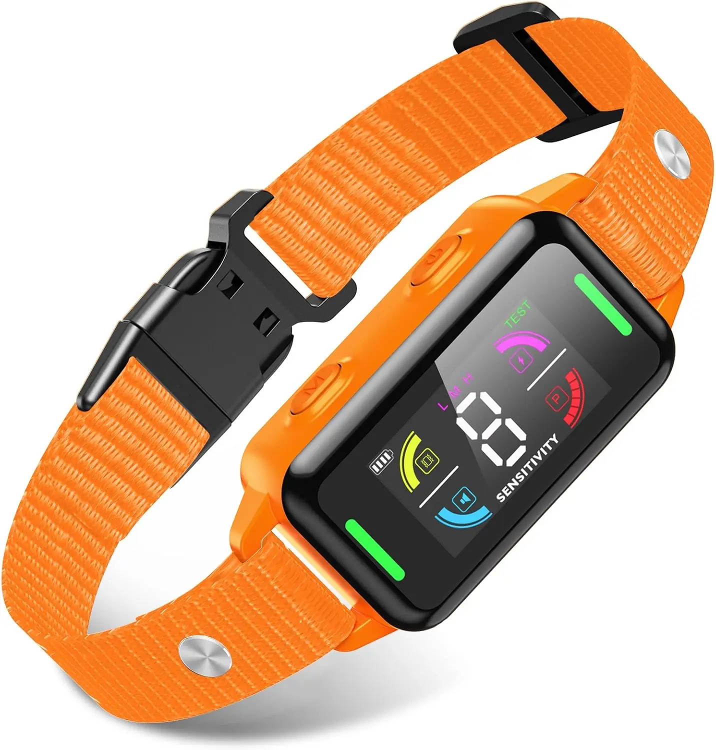 

Automatic Anti-Bark Collar for Small Dogs 5-15lbs, Dual Sensor, 4 Safe Modes, Waterproof IP67, Rechargeable (Orange)