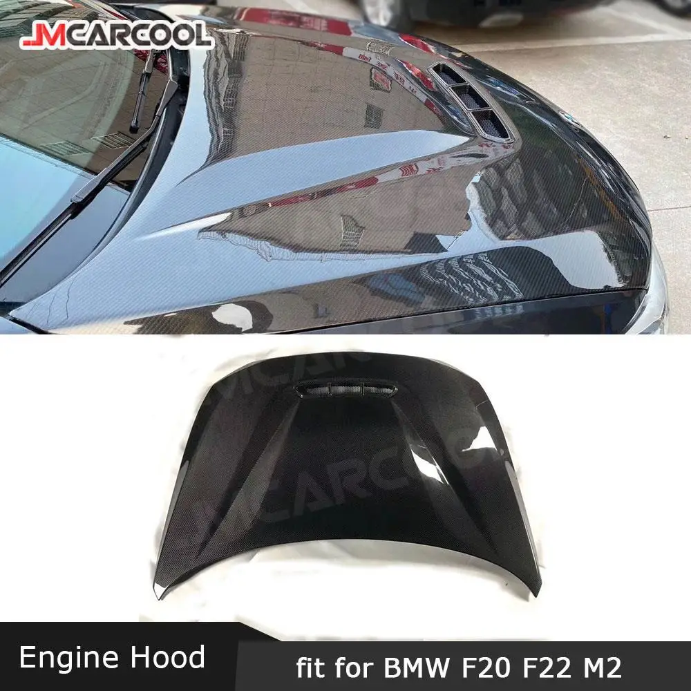 

JMCARCOOL Dry Carbon Fiber Front Engine Hood Cover With Air Vent for BMW 1 Series F20 2 Series F22 F87 M2 Bonnet Cap Accessories