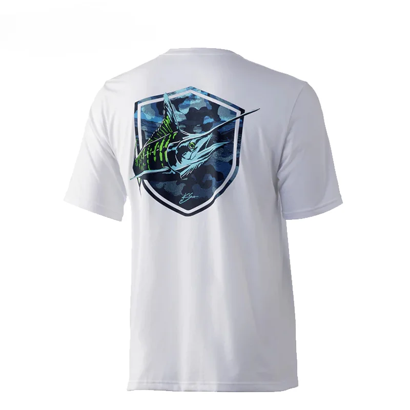 Fishing Apparel Mens Summer short sleeve T-Shirt Outdoor UV Clothing Hooded Coat Upf 50 Fishing Sunscreen Breathable