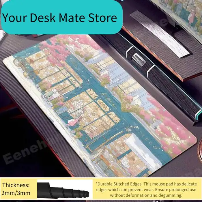 

Коврик для мыши Pink Clouds Sky Large: Игровой коврик для ПК с изображением заката, резиновый, для компьютерного стола, XXL, расширенный