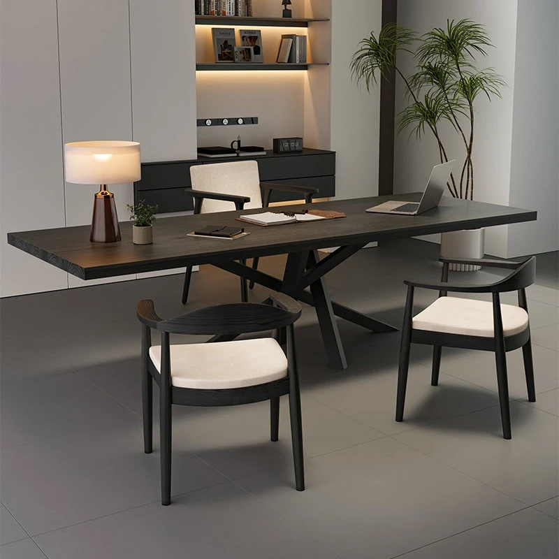 

Nordic solid wood desk, simple long table